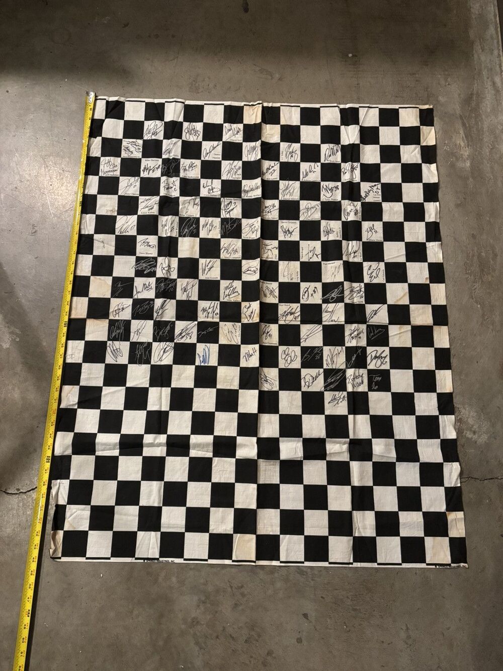 Vintage Nascar Drivers 90+ Autographed Signed Checkered “Flag” Cloth